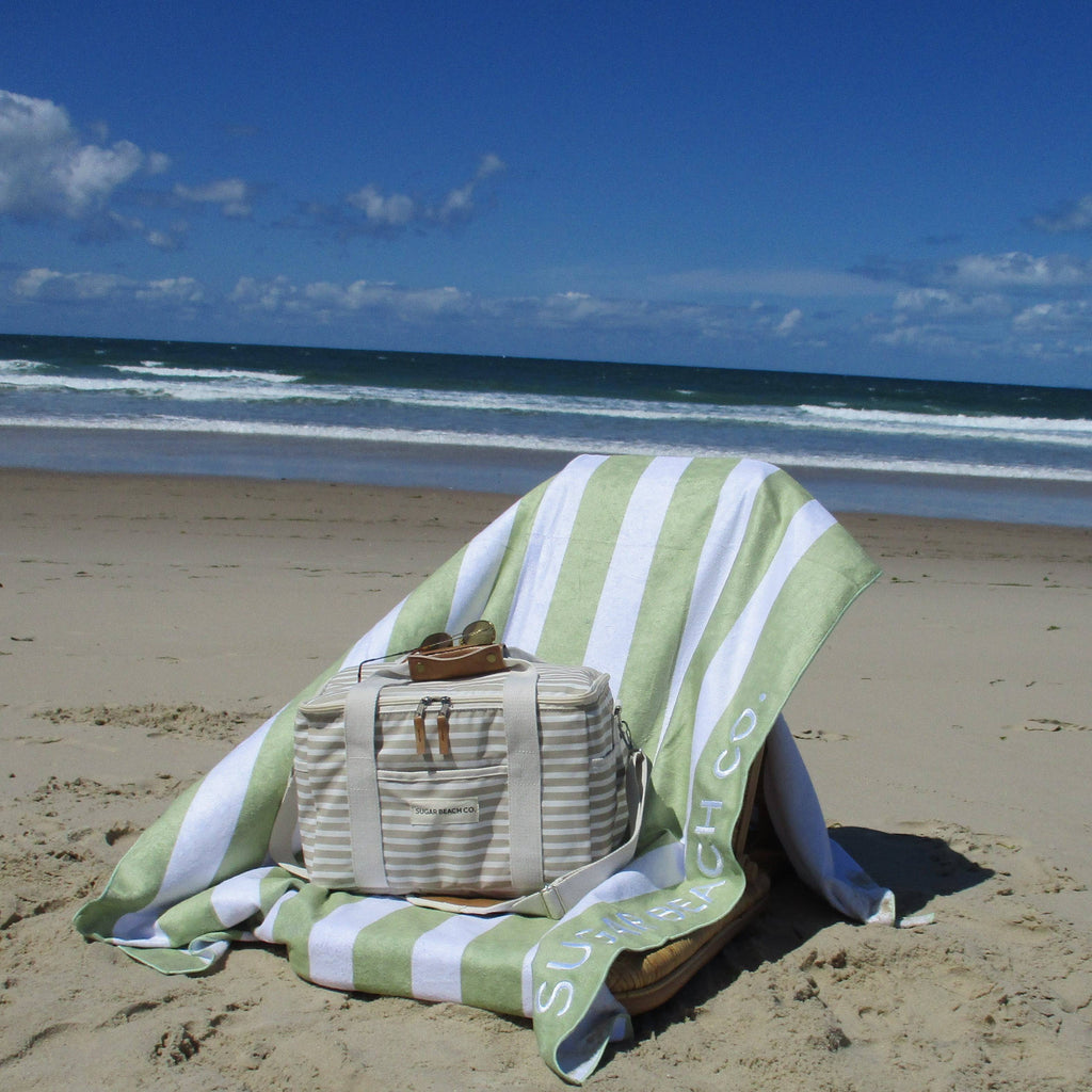 Beach towel on a chair on the beach
