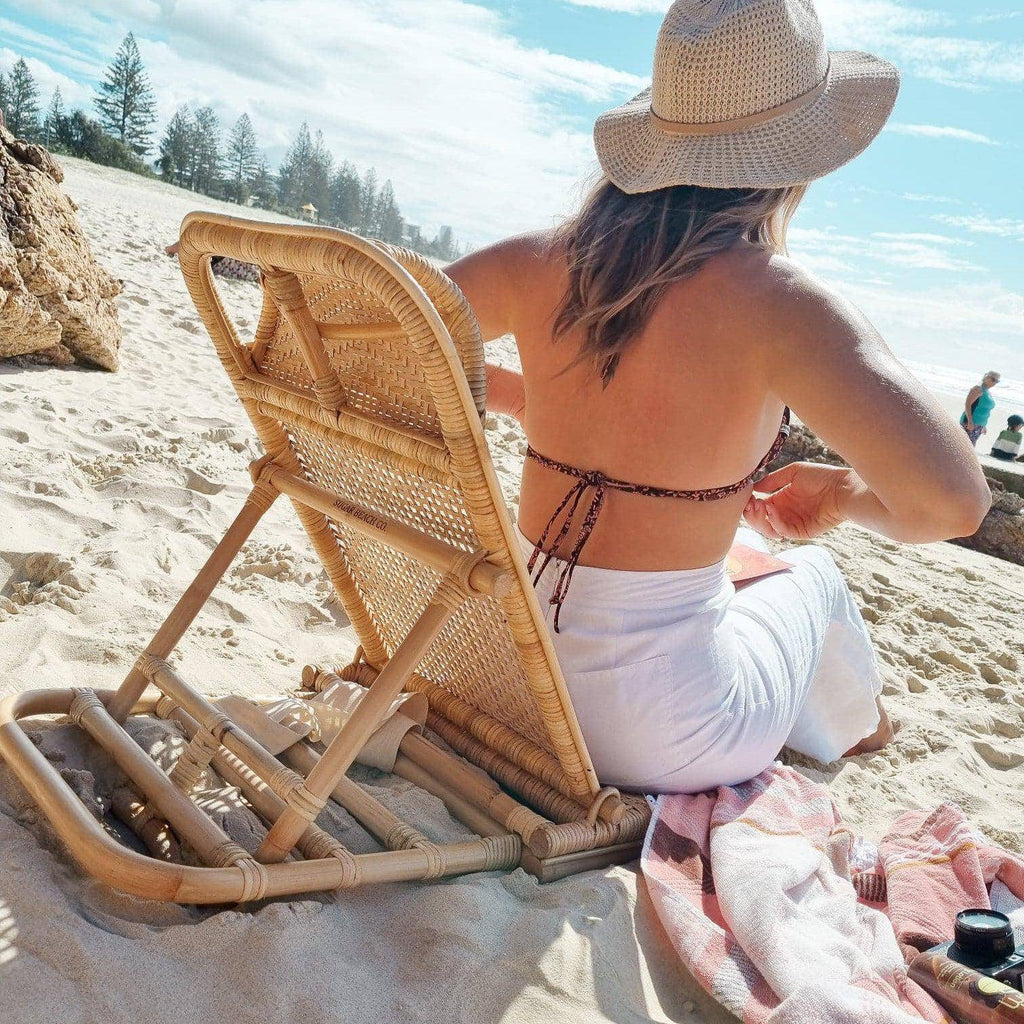 Beach Chairs - Deluxe Rattan Beach Lounger Duo - Sugar Beach Co. 