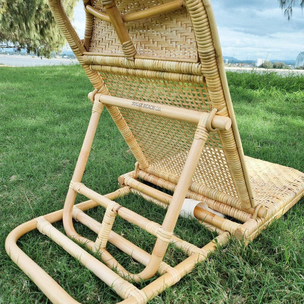 Beach Chairs - Deluxe Rattan Beach Lounger Duo - Sugar Beach Co. 